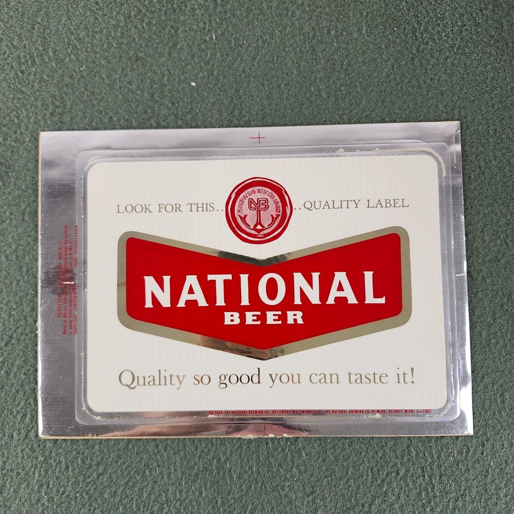 Vintage 1964 National Beer Advertising Topflight Mical Decal Sticker Baltimore